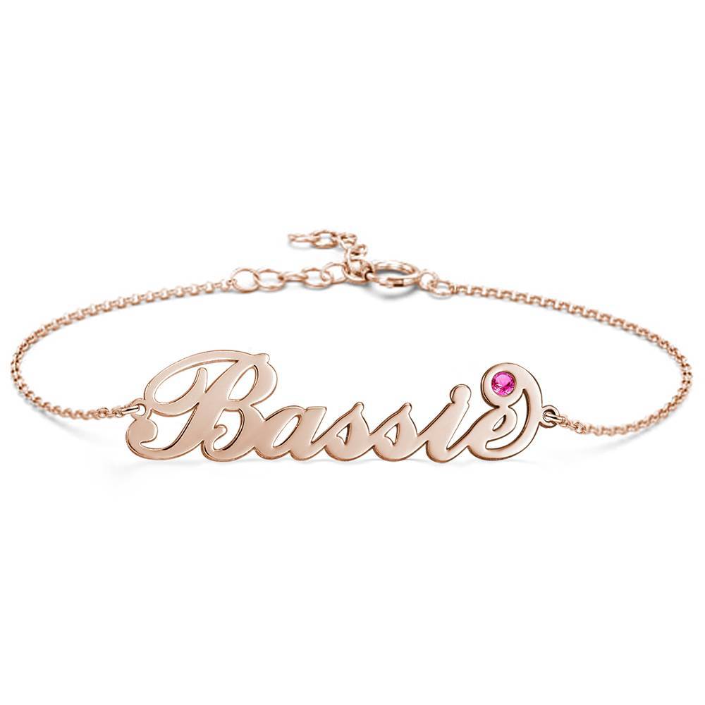 Personalised Birthday Gift Name Bracelet Rose Gold