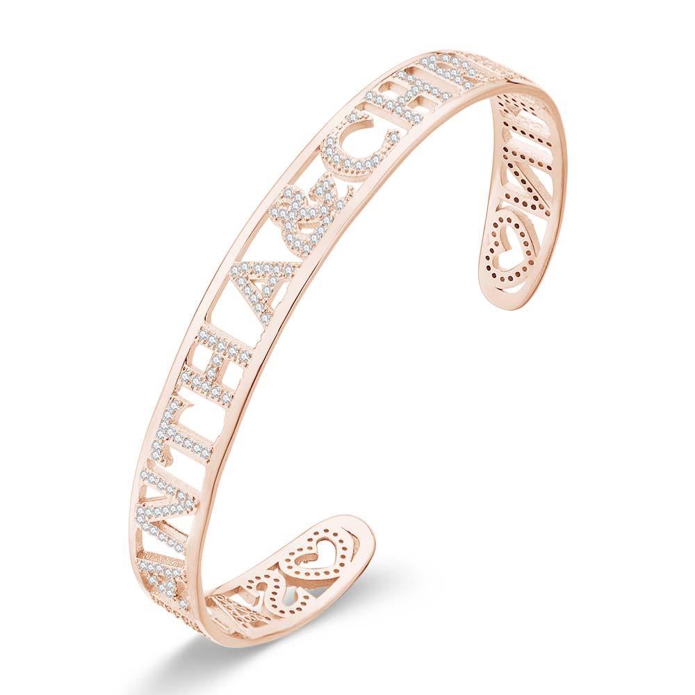 Crystal Name Bangle Personalized Rhinestone Zircon Bangle Perfect Gift for Your Girl - yournamenecklaceau