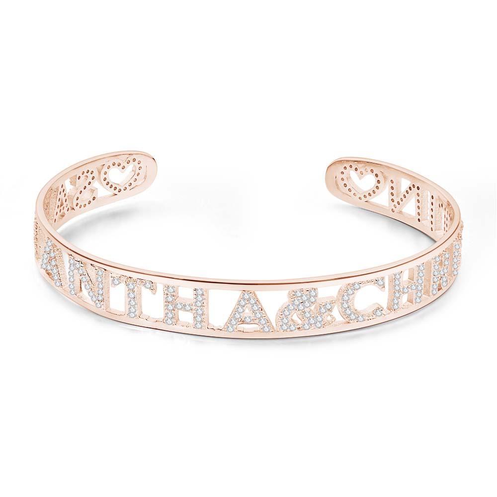 Crystal Name Bangle Personalized Rhinestone Zircon Bangle Perfect Gift for Your Girl - yournamenecklaceau