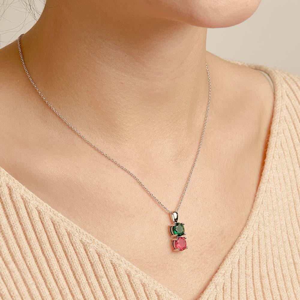 Custom Birthstone Strip Necklace Creative Colorful Zircon Necklace For Women - yournamenecklaceau