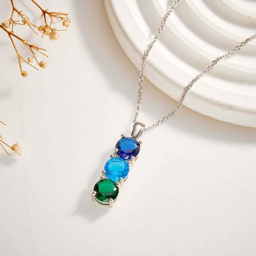 Custom Birthstone Strip Necklace Creative Colorful Zircon Necklace For Women - yournamenecklaceau