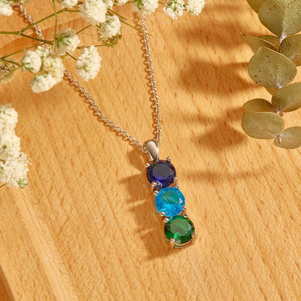 Custom Birthstone Strip Necklace Creative Colorful Zircon Necklace For Women - yournamenecklaceau