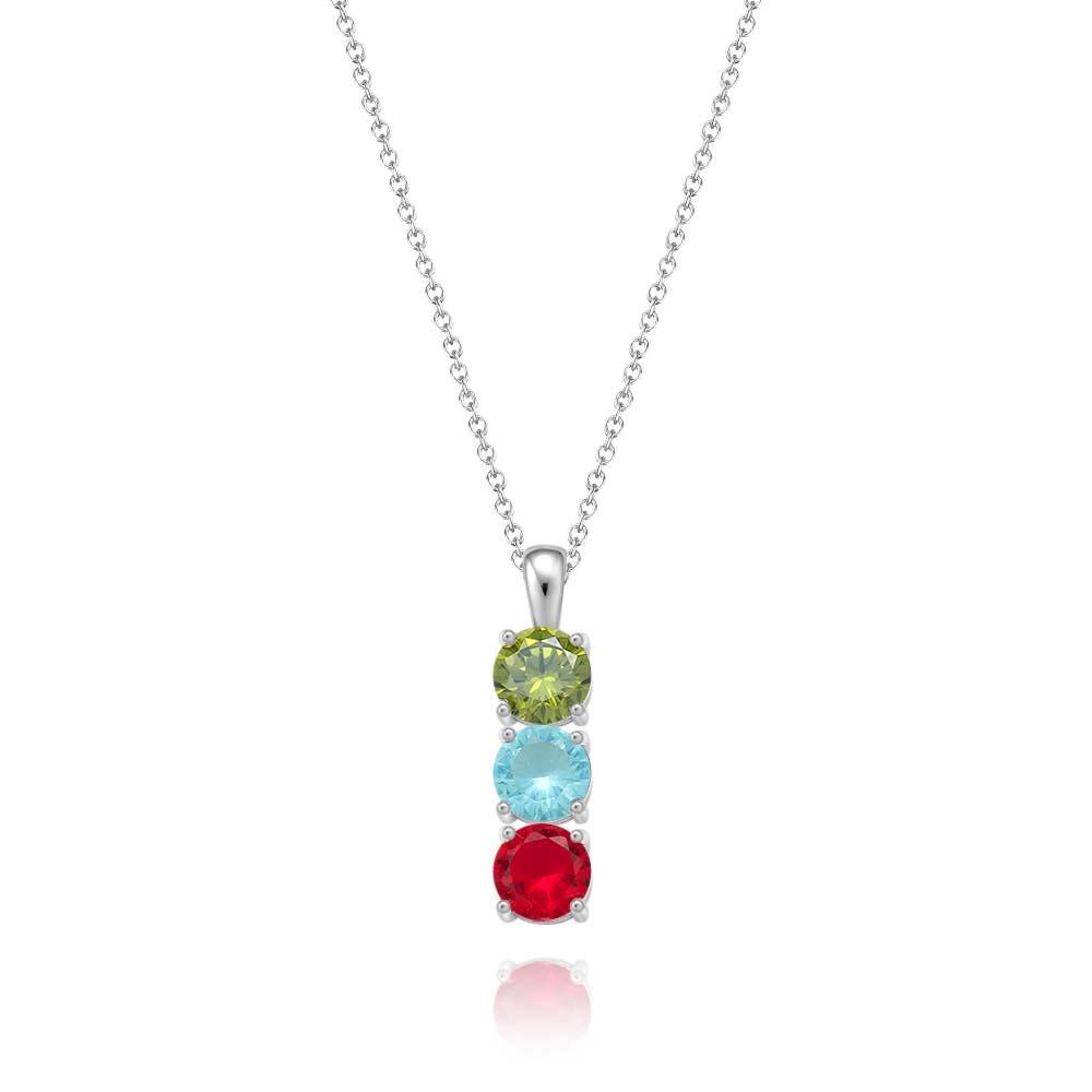 Custom Birthstone Strip Necklace Creative Colorful Zircon Necklace For Women - yournamenecklaceau