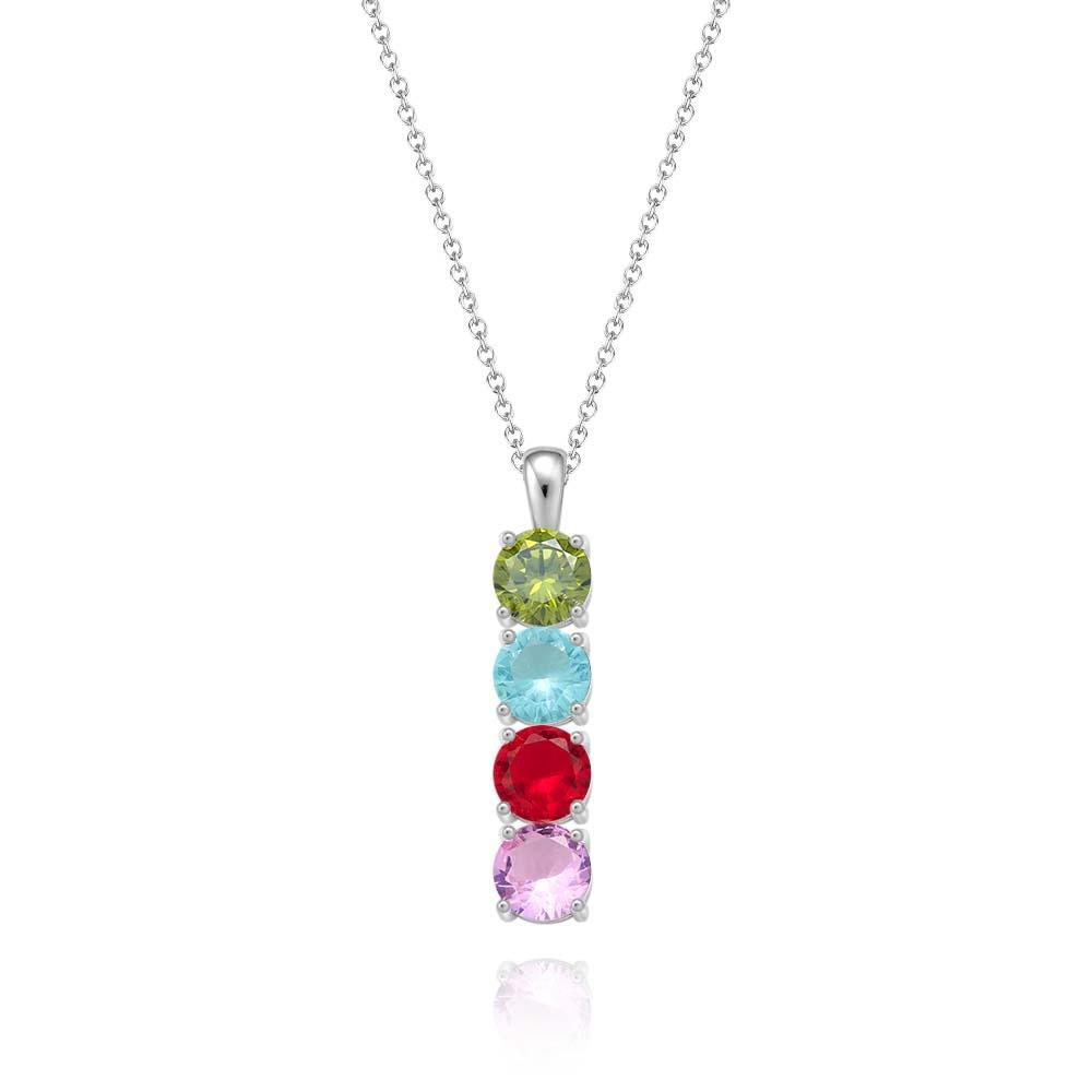 Custom Birthstone Strip Necklace Creative Colorful Zircon Necklace For Women - yournamenecklaceau