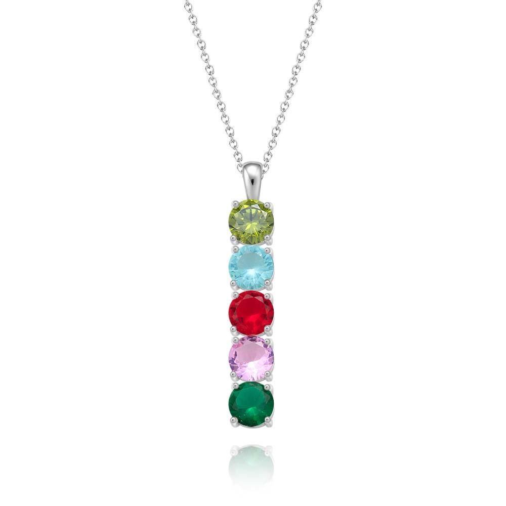 Custom Birthstone Strip Necklace Creative Colorful Zircon Necklace For Women - yournamenecklaceau