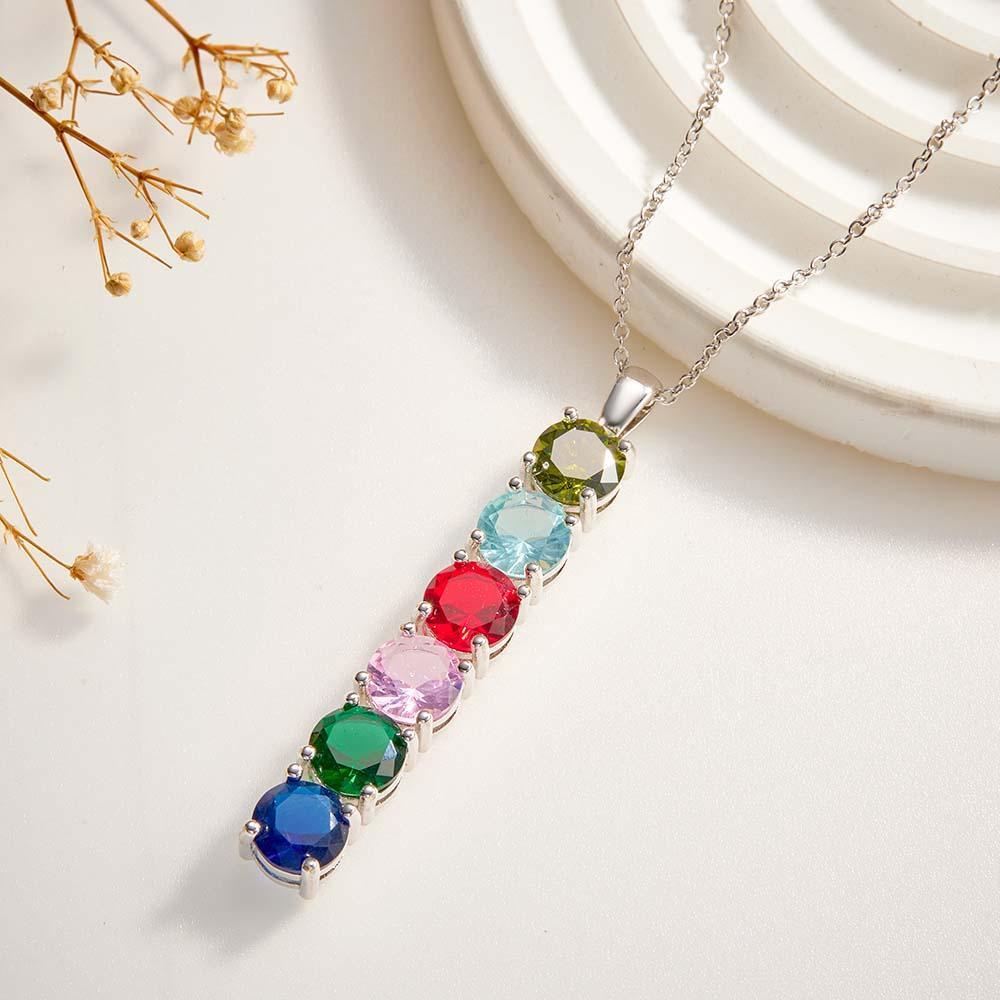 Custom Birthstone Strip Necklace Creative Colorful Zircon Necklace For Women - yournamenecklaceau
