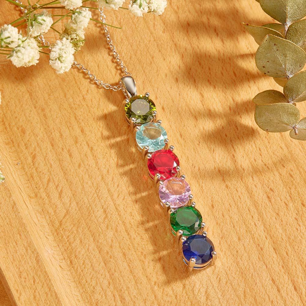 Custom Birthstone Strip Necklace Creative Colorful Zircon Necklace For Women - yournamenecklaceau