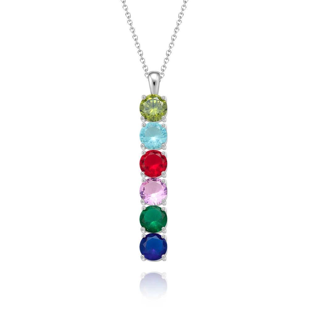 Custom Birthstone Strip Necklace Creative Colorful Zircon Necklace For Women - yournamenecklaceau