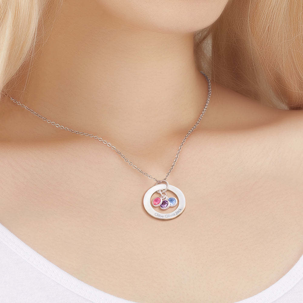 Personalized Birthstone Necklace Custom Necklace Gift for Her - yournamenecklaceau