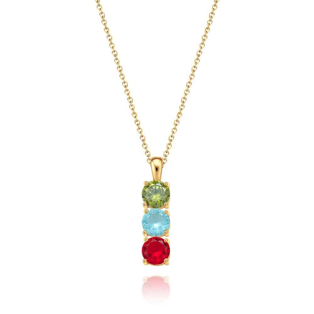 Custom Birthstone Strip Necklace Creative Colorful Zircon Necklace For Women - yournamenecklaceau