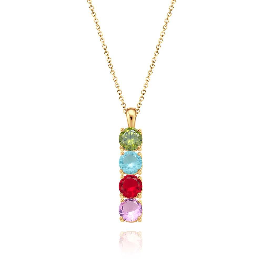 Custom Birthstone Strip Necklace Creative Colorful Zircon Necklace For Women - yournamenecklaceau