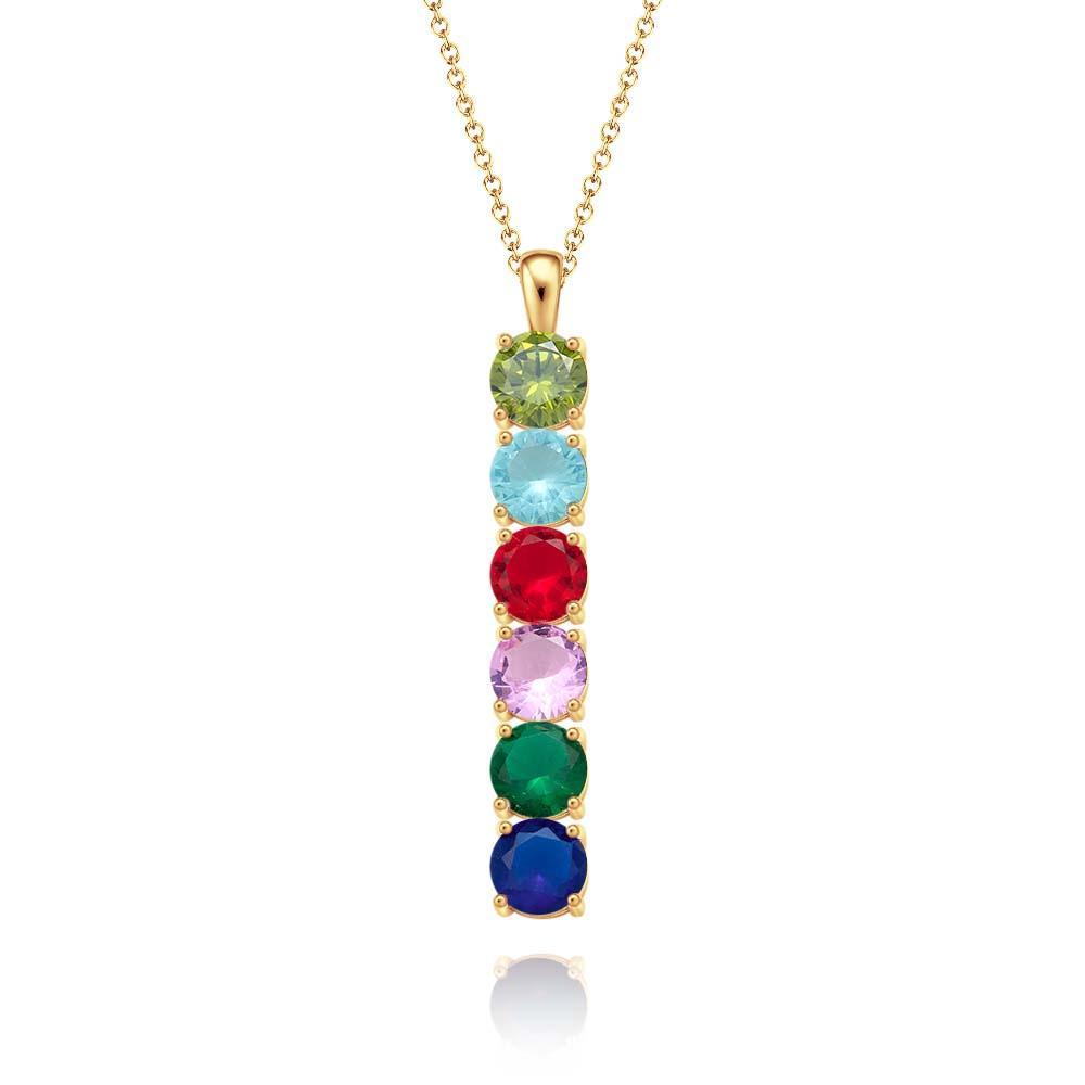 Custom Birthstone Strip Necklace Creative Colorful Zircon Necklace For Women - yournamenecklaceau