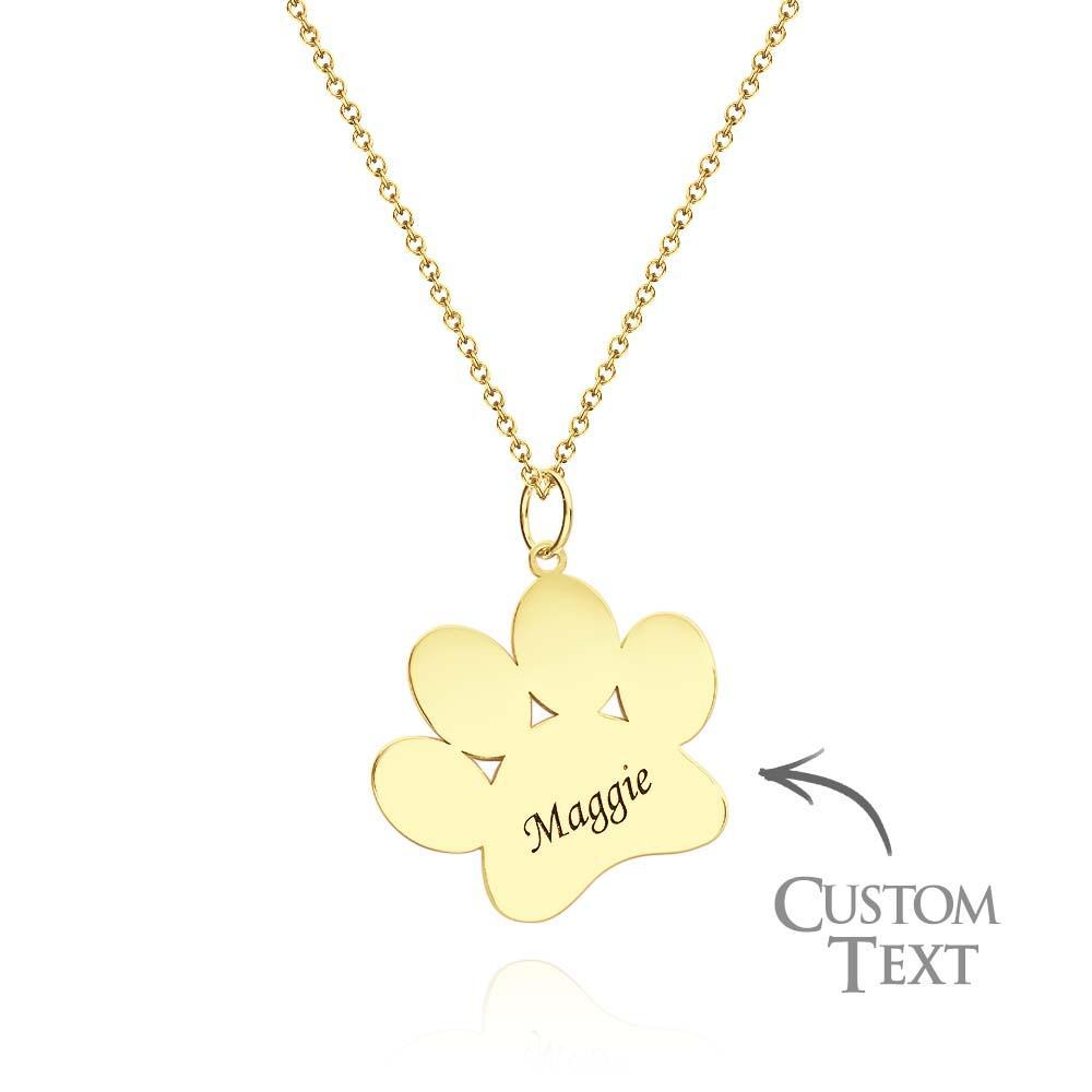 Lovely Engravable Pet Paw Necklace Dog Paw Pendant For Pet Lovers - yournamenecklaceau