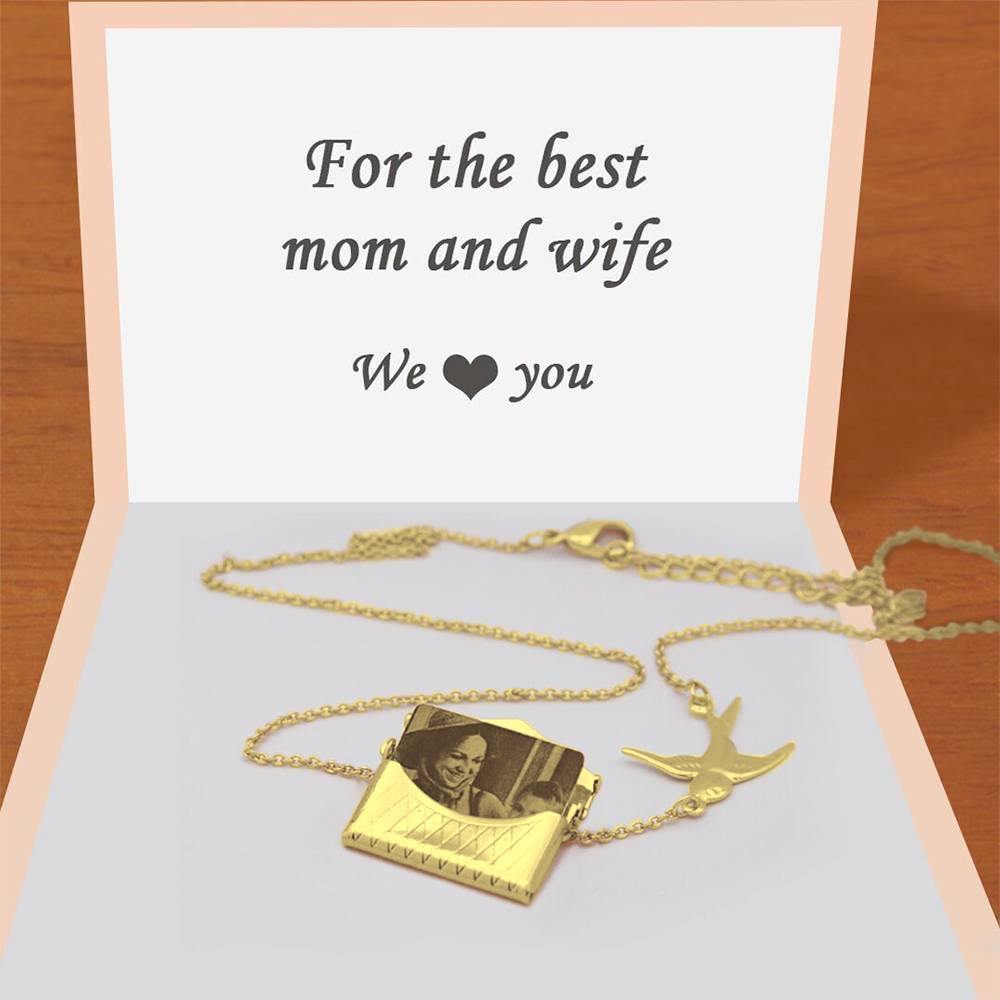 Custom Photo Engraved Handbag Necklace Golden - yournamenecklace