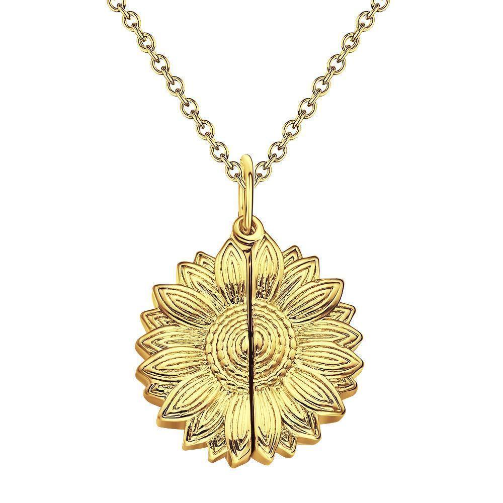Custom Engraved Sunflower Necklace Gifts for Someone - yournamenecklace
