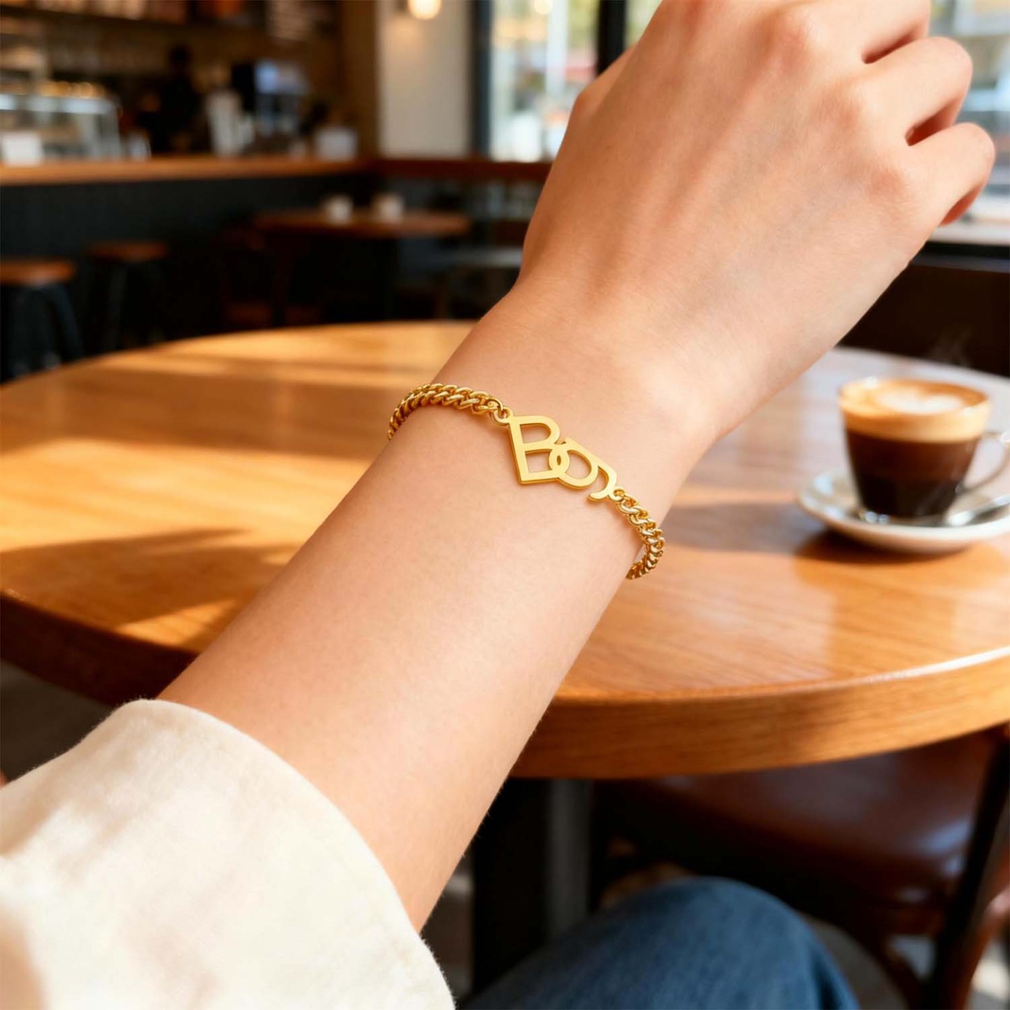 Personalized Interlocking Initial Bracelet Custom Two-Initial Curb Chain Bracelet Couples Bracelet with Intertwined Letters Relationship Gifts for Her - NameNecklaceAU