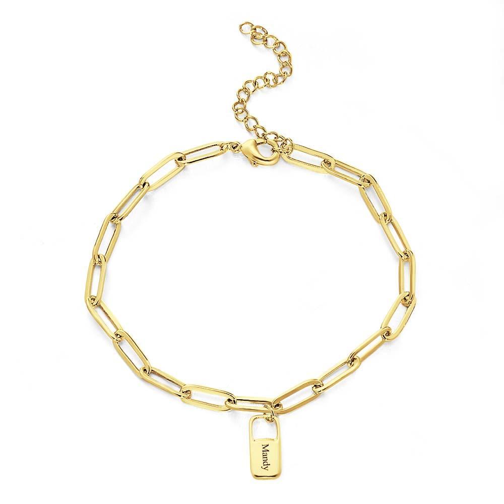 Rory Chain Link Bracelet with 1-6 Charms Custom Family Names Bracelet - yournamenecklaceau