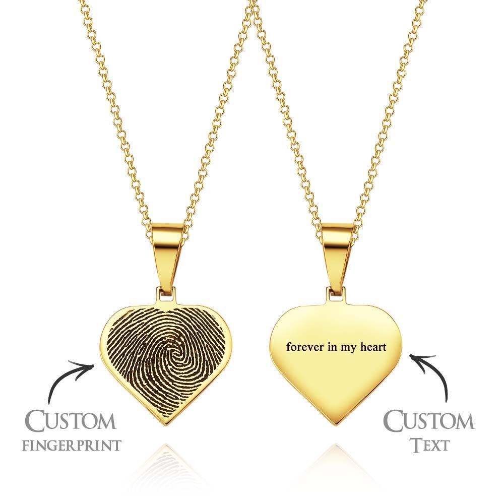 Custom Fingerprint Necklace Personalized Text Fingerprint Jewelry Memorial Gifts - yournamenecklaceau