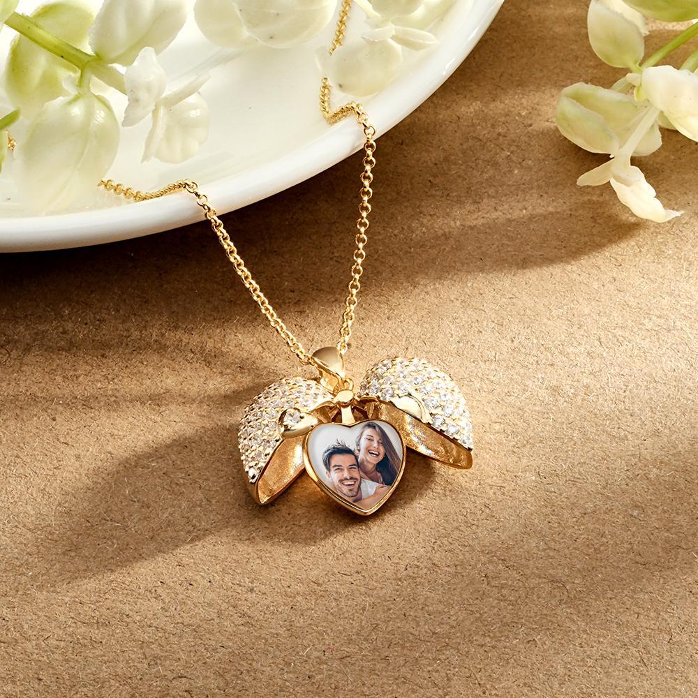 Custom Heart Photo Pendant Necklace Personalized Picture Necklace Gift for Her - yournamenecklaceau