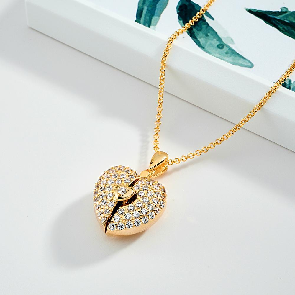 Custom Heart Photo Pendant Necklace Personalized Picture Necklace Gift for Her - yournamenecklaceau