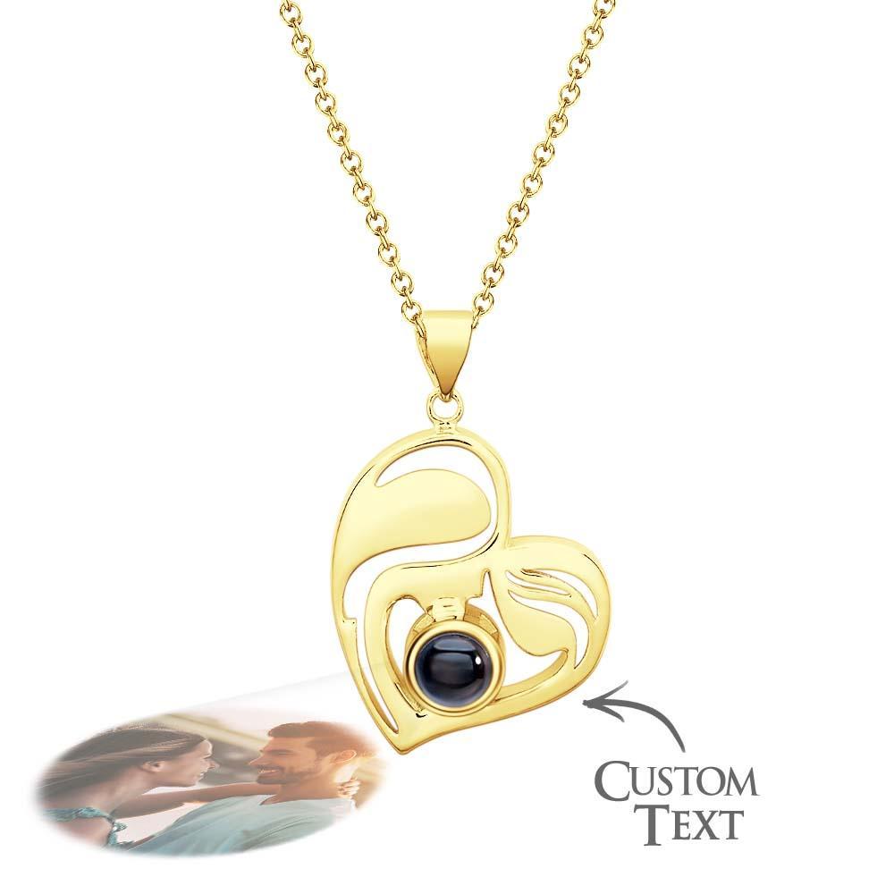 Custom Projection Engraved Necklace Creative Silhouette Mothers Day Gifts - yournamenecklaceau