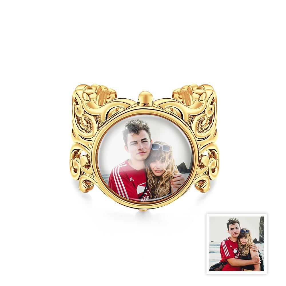 Custom Photo Ring Retro Metal Classic Gift - yournamenecklaceau