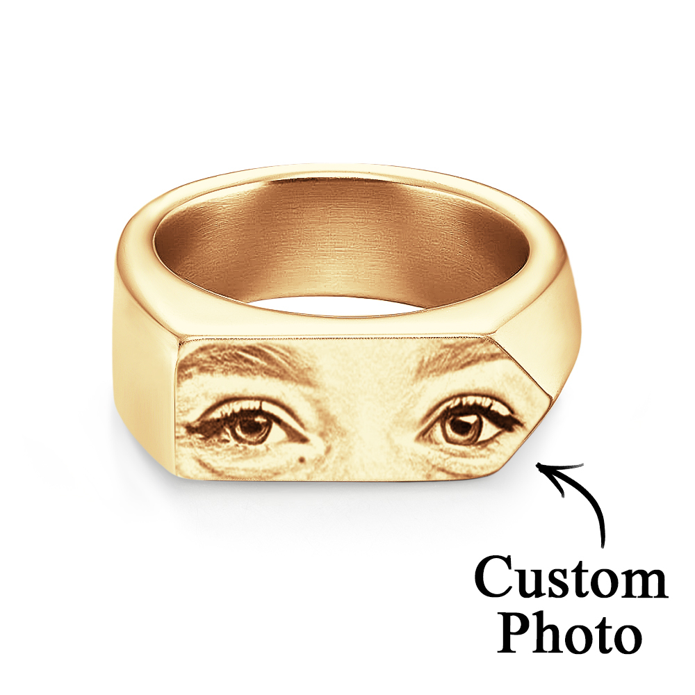 Eyes Engraved Ring Custom Engraved Ring Gift Unique Gift - NameNecklaceAU