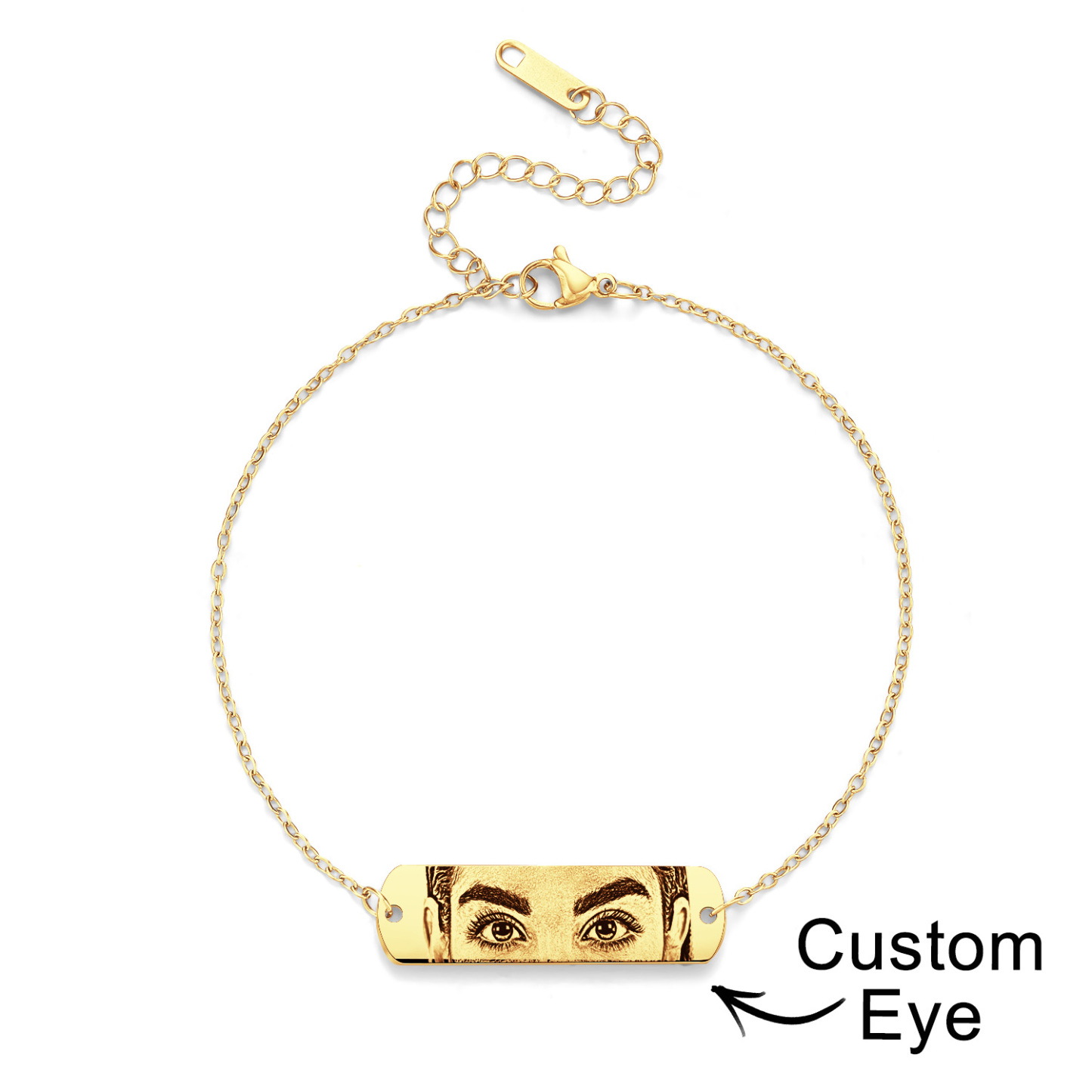 Custom Photo Bracelet Eyes Bracelet Bar Bracelet Gifts for Her - NameNecklaceAU