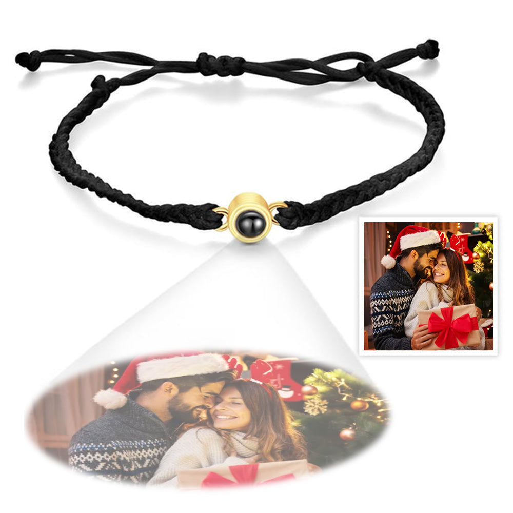 Custom Photo Projection Bracelet Simple Woven Couple Christmas Gifts