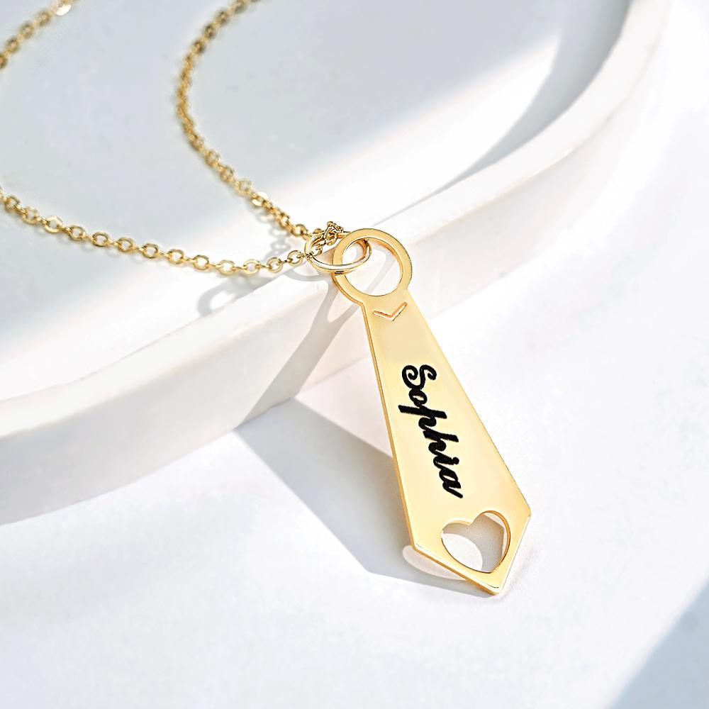 Custom Name Necklace Metal Tie Unique Gifts for Dad - yournamenecklaceau