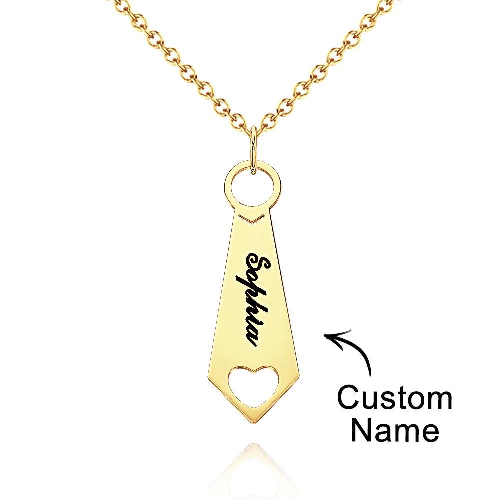 Custom Name Necklace Metal Tie Unique Gifts for Dad - yournamenecklaceau