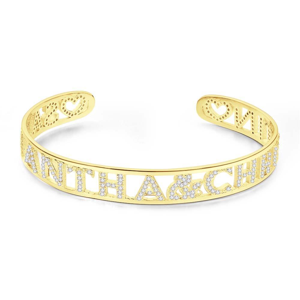 Crystal Name Bangle Personalized Rhinestone Zircon Bangle Perfect Gift for Your Girl - yournamenecklaceau