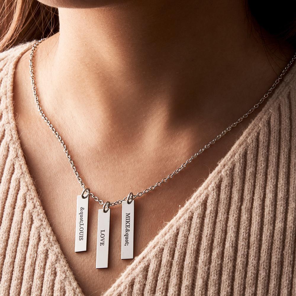 Custom Engraved Necklace Tiny Personalized Bar Tag Creative Gifts - yournamenecklaceau
