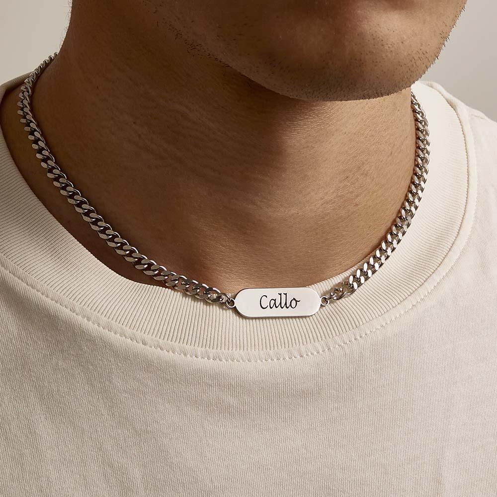 Custom Name Necklace Personalized Vintage Cuban Link Chain Necklace Gift for Men Women - yournamenecklaceau