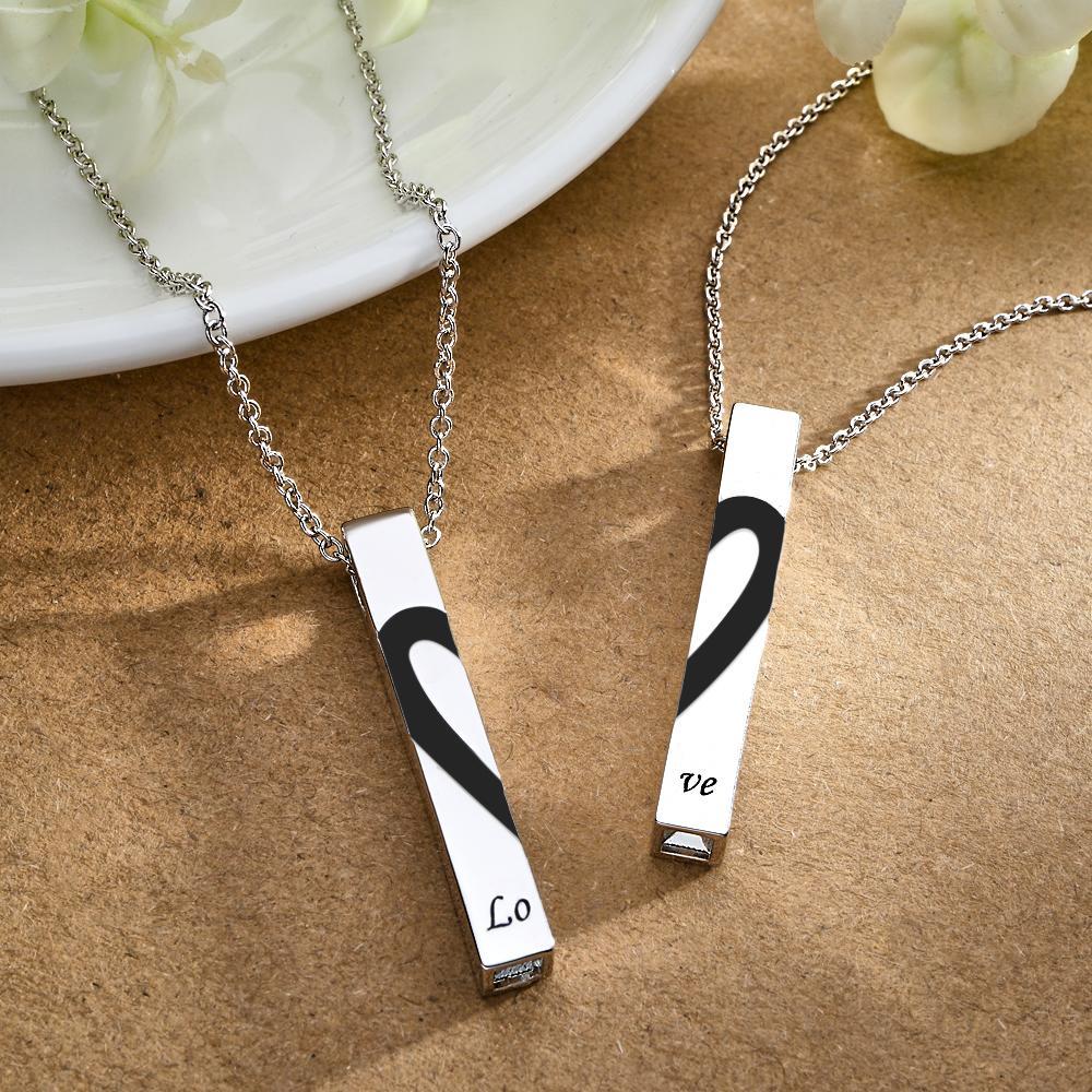 Custom Engraved Necklace Love Heart Pattern Jewelry For Couples - yournamenecklaceau