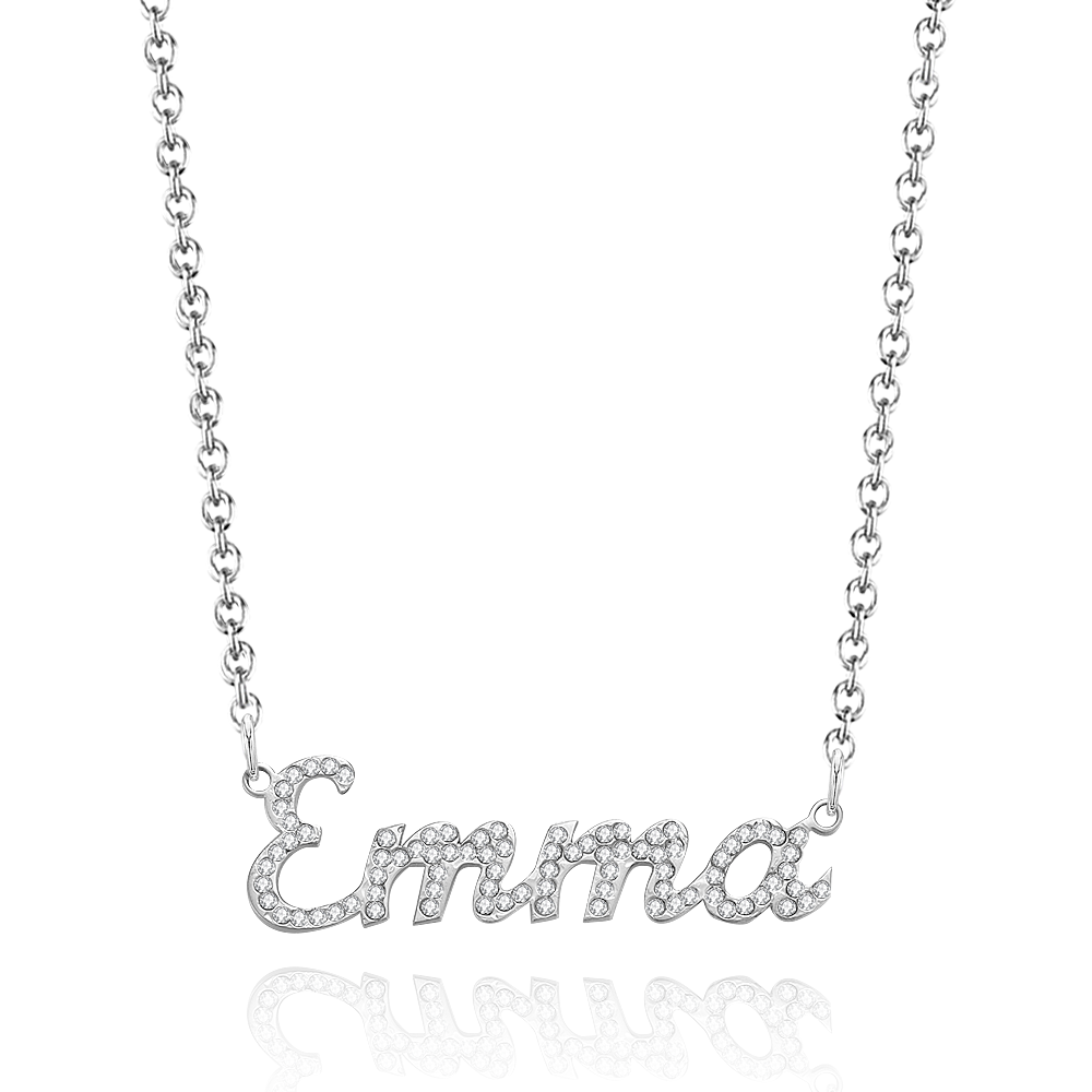 Custom Name Necklace: Design Your Dazzling Statement Personalized Diamond-Accent Name Necklace Sparkling Name Necklace for Her