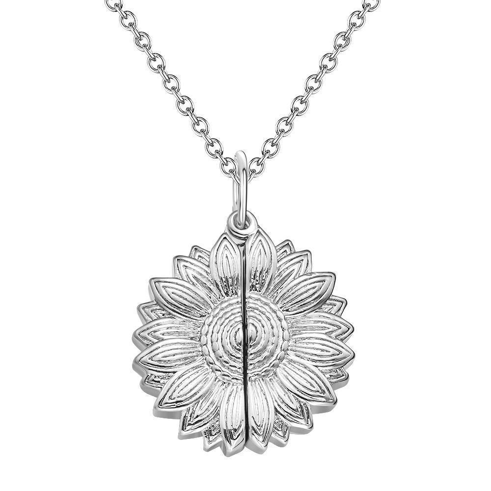 Custom Engraved Sunflower Necklace Gifts for Someone - yournamenecklace