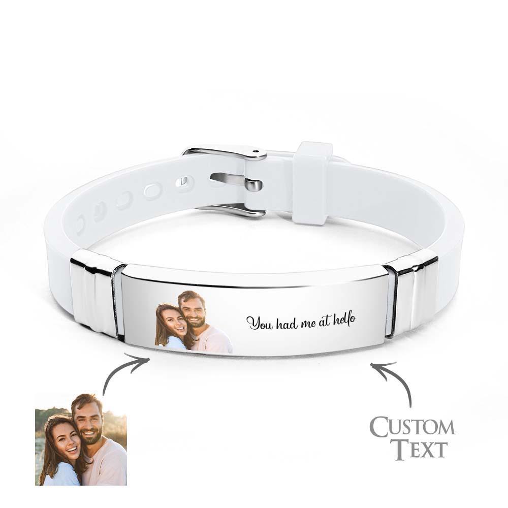 Custom Color Photo Engraved Bracelets Sweet Couple Gifts - yournamenecklaceau