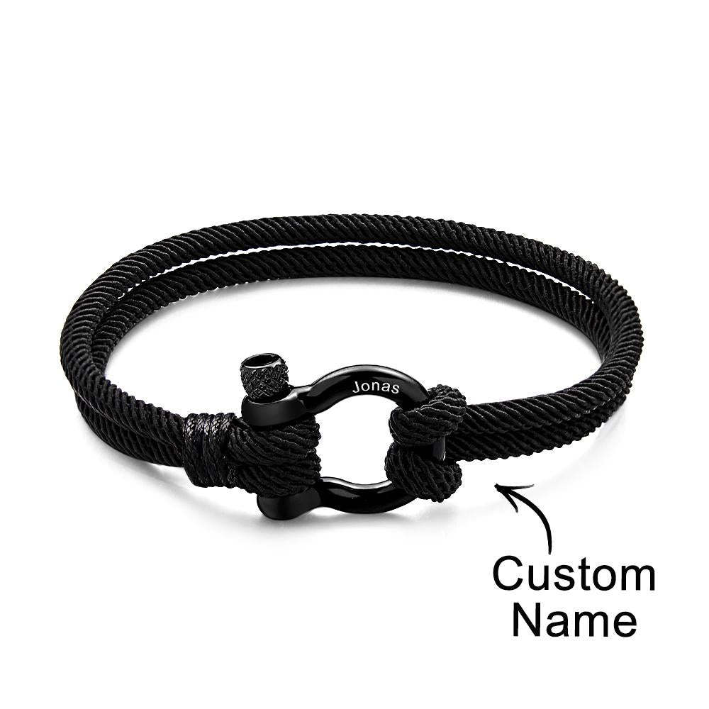 Engravable Bracelet Personalized Classic Rope Bracelet For Men - yournamenecklaceau