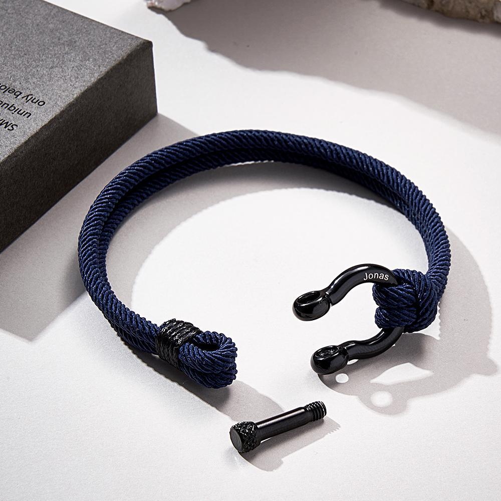 Engravable Bracelet Personalized Classic Rope Bracelet For Men - yournamenecklaceau