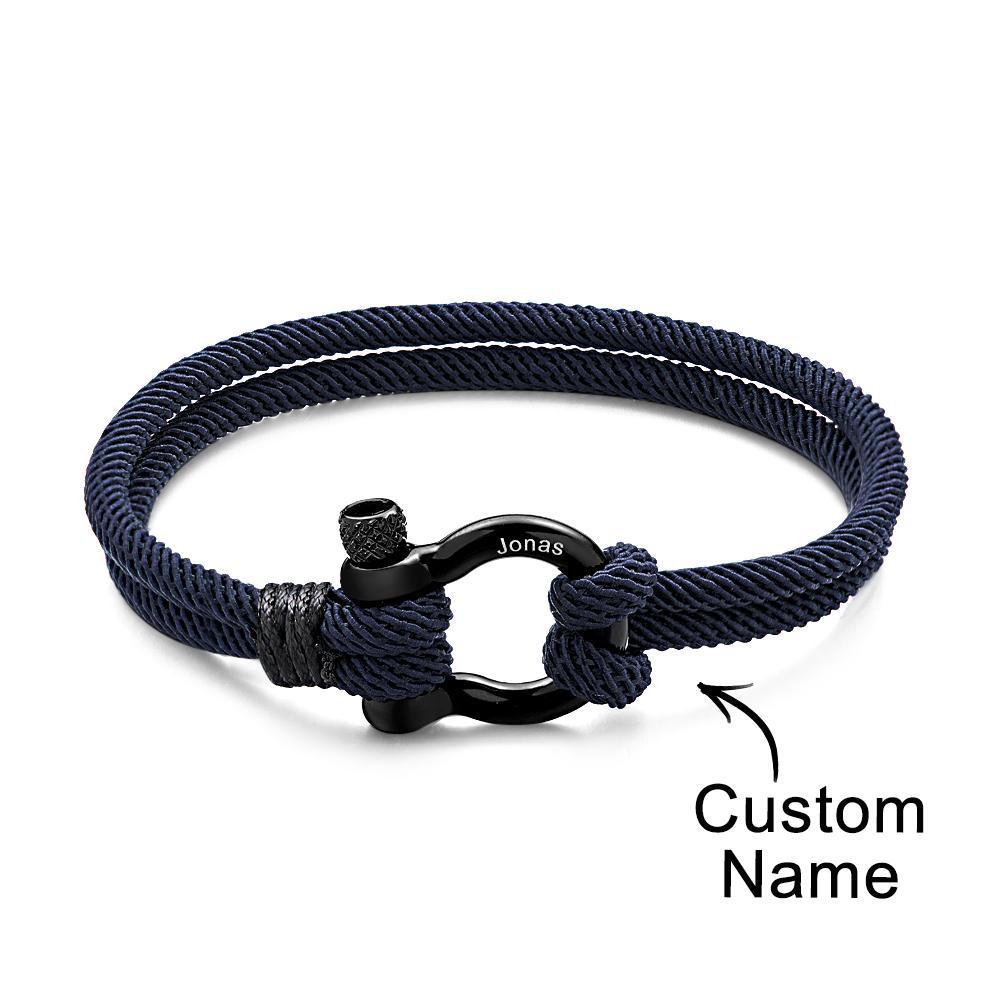 Engravable Bracelet Personalized Classic Rope Bracelet For Men - yournamenecklaceau