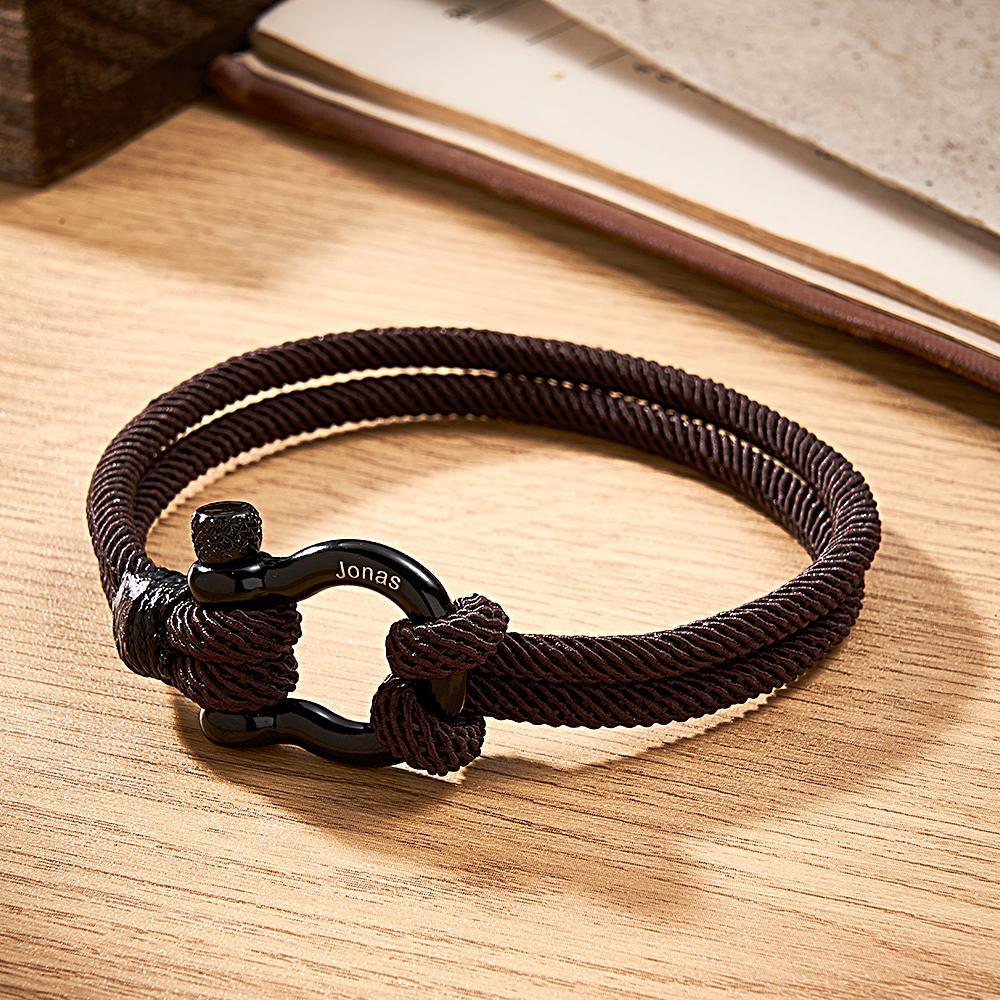 Engravable Bracelet Personalized Classic Rope Bracelet For Men - yournamenecklaceau