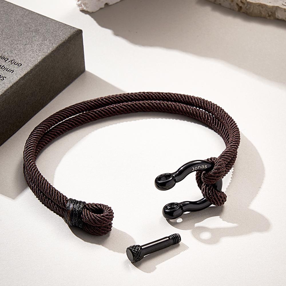 Engravable Bracelet Personalized Classic Rope Bracelet For Men - yournamenecklaceau