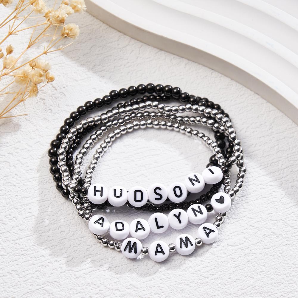 Custom Name Bracelet Stack Beads Fashion Gift - yournamenecklaceau