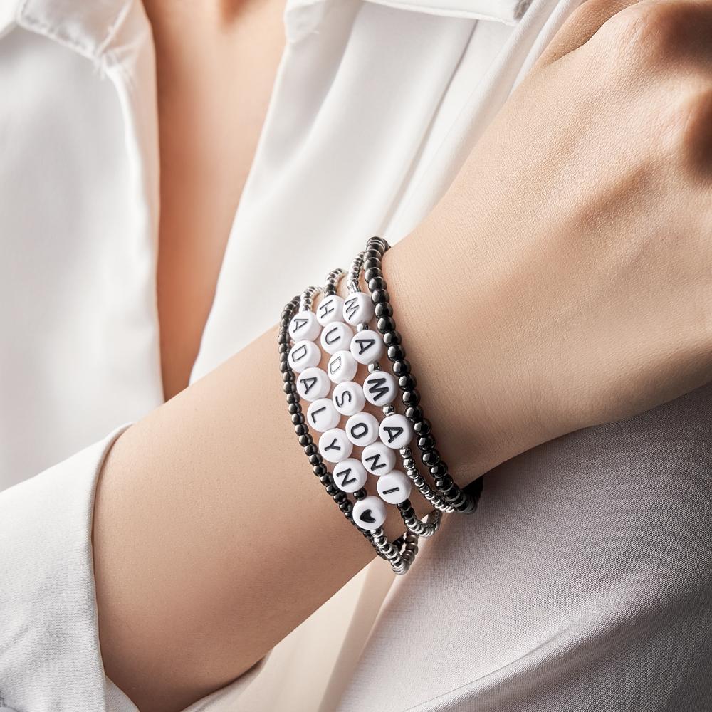 Custom Name Bracelet Stack Beads Fashion Gift - yournamenecklaceau