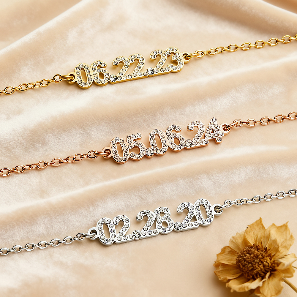 Personalized Date Bracelet Custom Anniversary Date Bracelet for Her  Minimalist Engraved Date Bracelet Surprise Gifts for Girlfriends - NameNecklaceAU