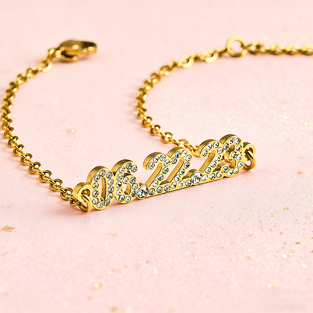 Personalized Date Bracelet Custom Anniversary Date Bracelet for Her  Minimalist Engraved Date Bracelet Surprise Gifts for Girlfriends - NameNecklaceAU