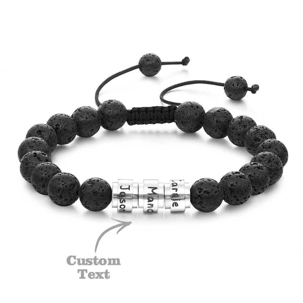 Lava Stones Custom Beads Men's Beaded Bracelet Best Gift for BFF - yournamenecklaceau