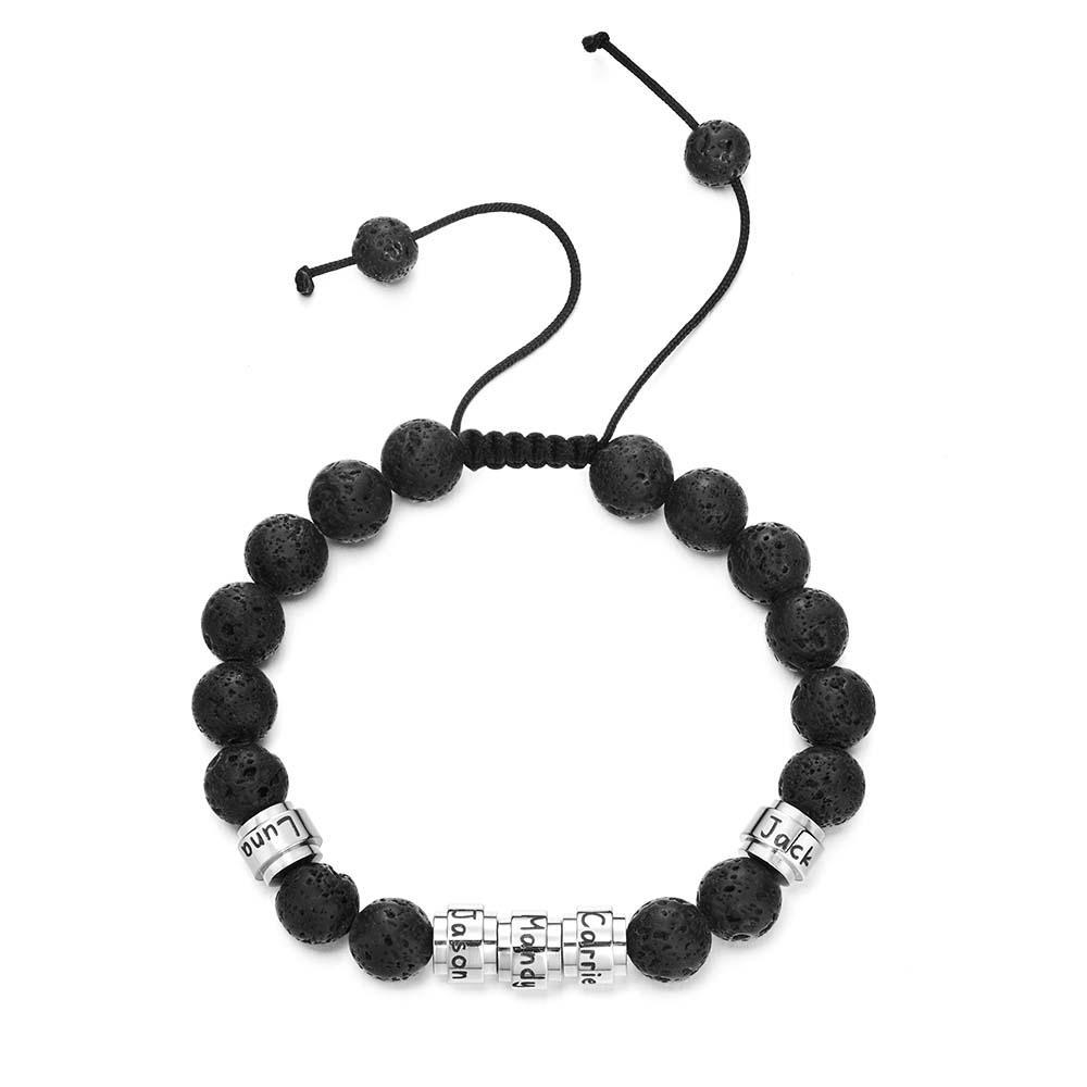 Lava Stones Custom Beads Men's Beaded Bracelet Best Gift for BFF - yournamenecklaceau