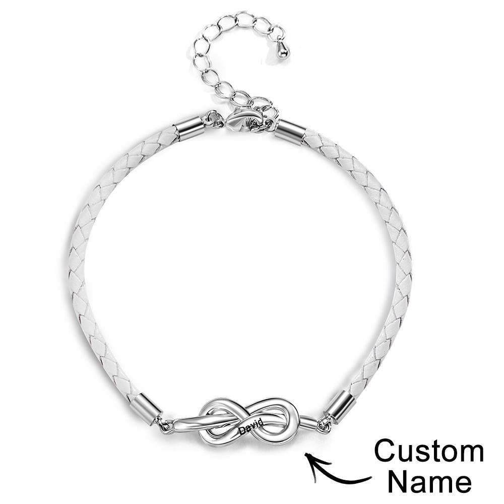 Engraved Roped Couple Bracelet Personalized Braided Bracelet Valentine's Day Gifts - yournamenecklaceau